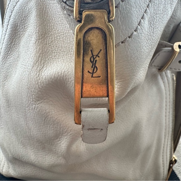 YSL Cream Leather Tote Bag - Picture 6 of 16
